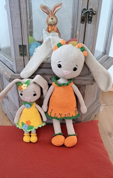 Häkelanleitung Kuschelschnuffelbande Häschen Möhrchen &amp; Carlotta, Amigurumi, PDF