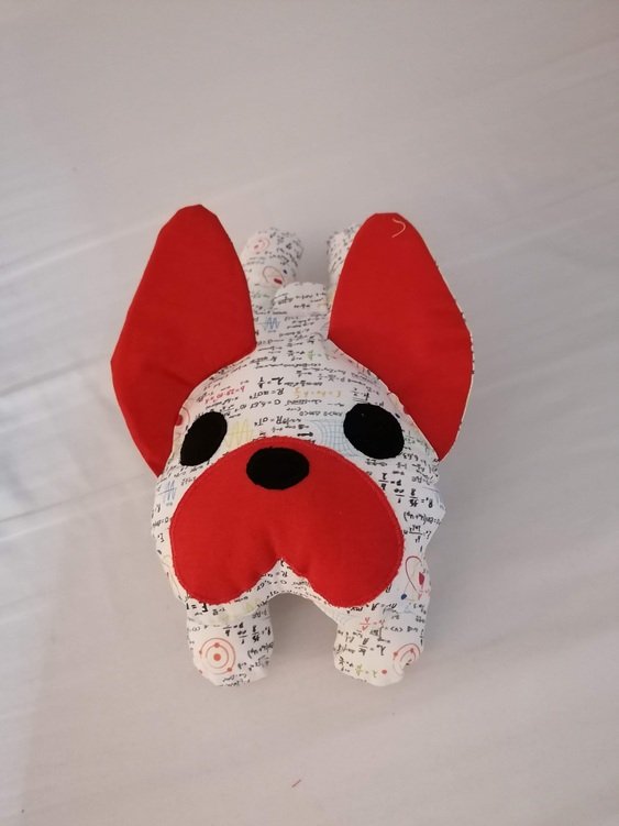 pattern sewing instruction for a french bulldog plush dog