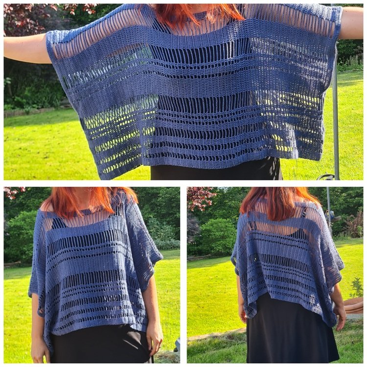 Sommer Poncho häkeln - Sommer-Poncho &quot;Stripes&quot; - Häkelanleitung PDF