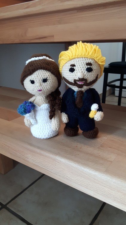  Häkelanleitung Brautpaar Braut Bräutigam Wellenkleid amigurumi 