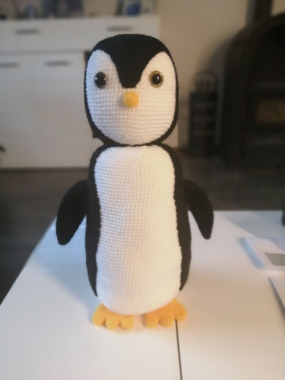 XL Pinguin stehend 30cm groß DIY Häkelanleitung