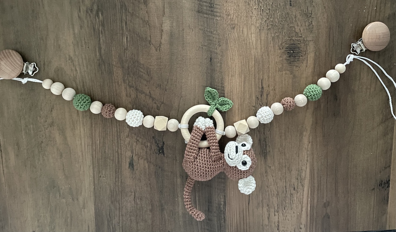 Crochet pattern baby rattle monkey