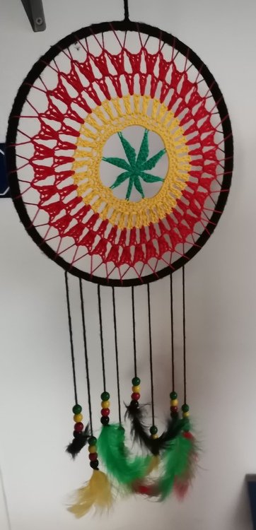 CROCHET PATTERN * Dream Catcher Cannabis leaf *