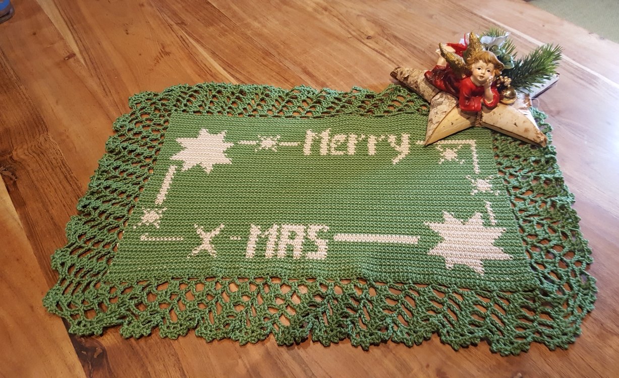 Häkelanleitung Kleine Mitteldecke &quot;Merry X-Mas &quot;