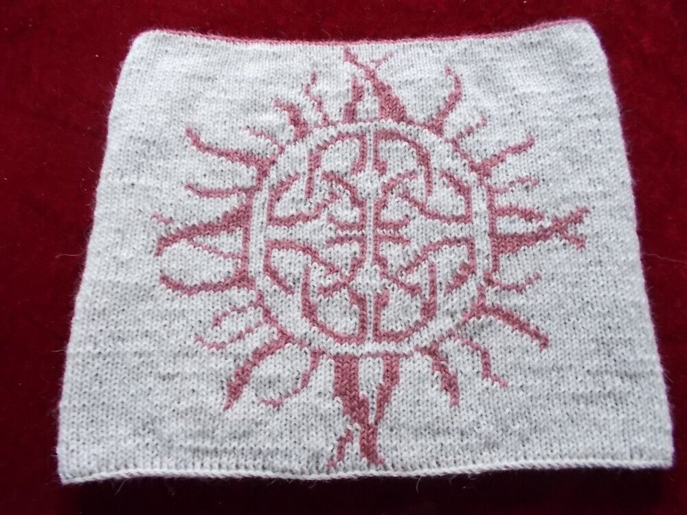 Kuschelloop / Schulterwärmer &quot;Keltische Sonne&quot; - Doubleface Strickanleitung