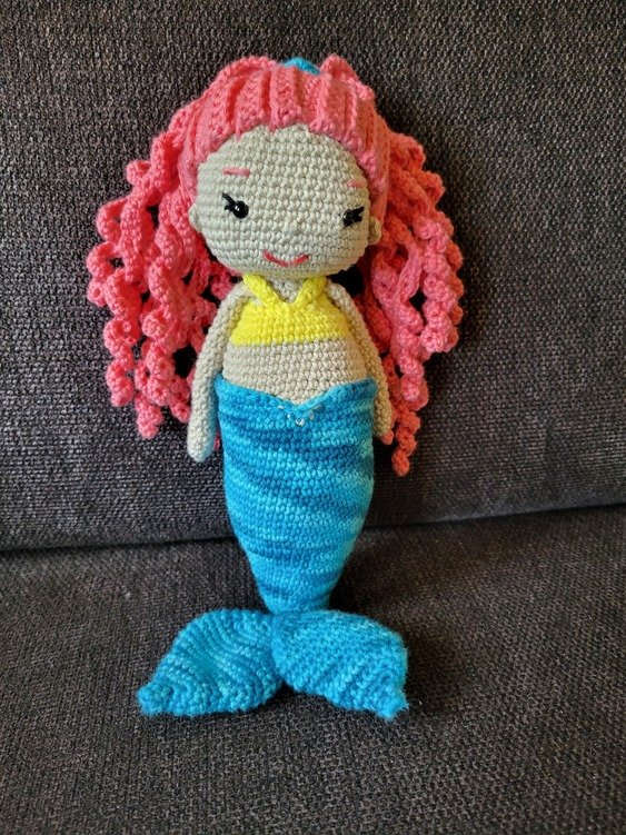 Crochet pattern mermaid, amigurumi doll