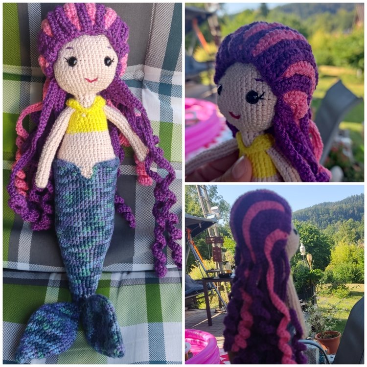 Crochet pattern mermaid, amigurumi doll