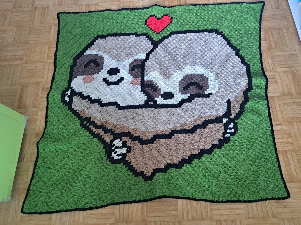 SLOTH LOVE - pattern for c2c crochet blanket