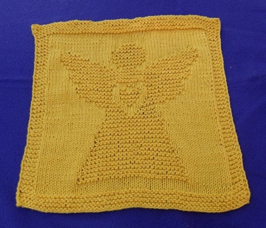 Knitting Pattern Dishcloth-Washcloth &quot;Guardian Angel&quot; - easy