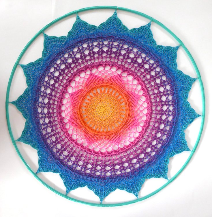 &quot;Mandala Fleur&quot; Häkelanleitung / Traumfänger / Tischdecke