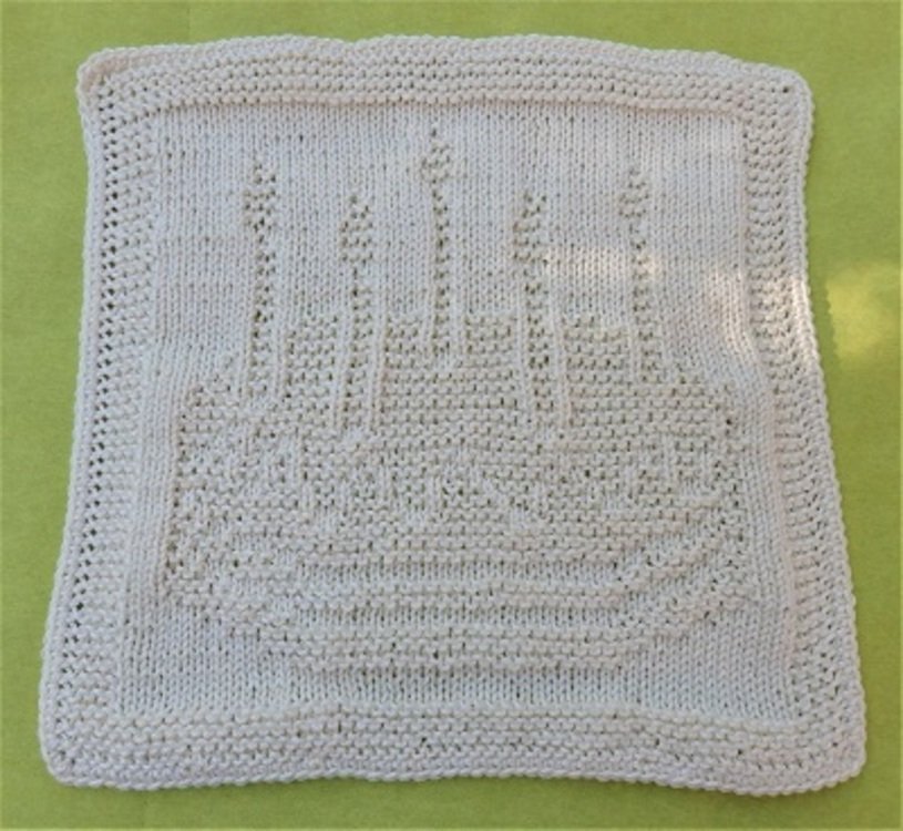 Knitting pattern washcloth / dishcloth &quot;Happy Birthday&quot; - easy