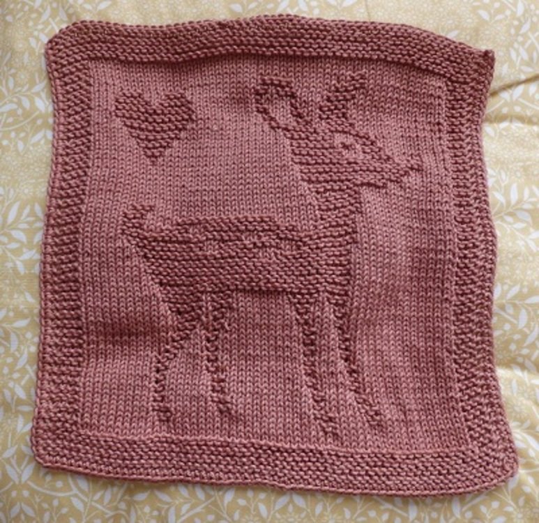 Knitting pattern washcloth / dishcloth &quot;Fawn&quot; - easy