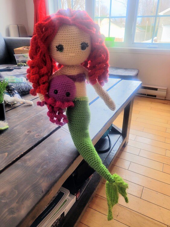 Crochet mermaid pattern doll and jellyfish pattern amigurumi doll princess