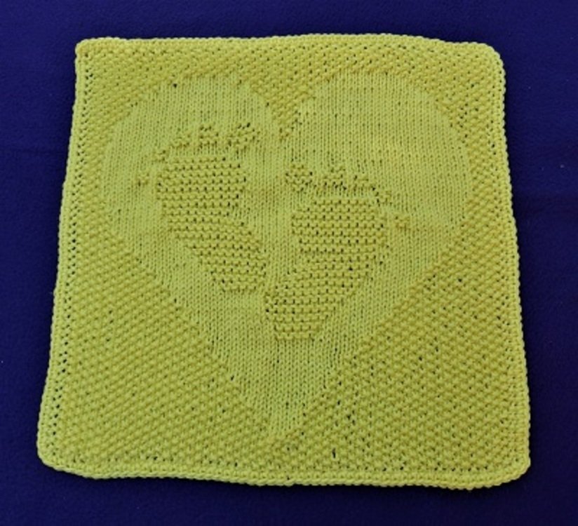 Knitting pattern washcloth &quot;Baby feet&quot;