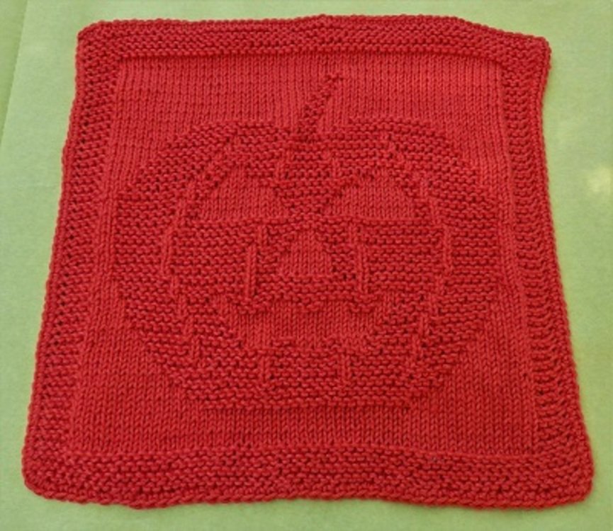 Knitting pattern washcloth / dishcloth &quot;Pumpkin&quot;  - easy