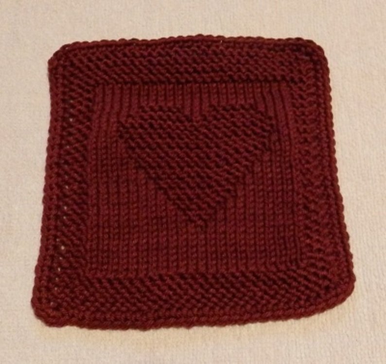 Knitting pattern &quot;Coaster with heart&quot; - easy