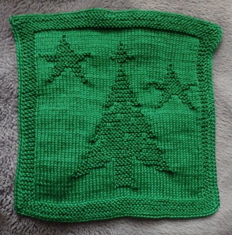 Strickanleitung Waschlappen / Spültuch &quot;Weihnachtsbaum&quot; - ganz einfach