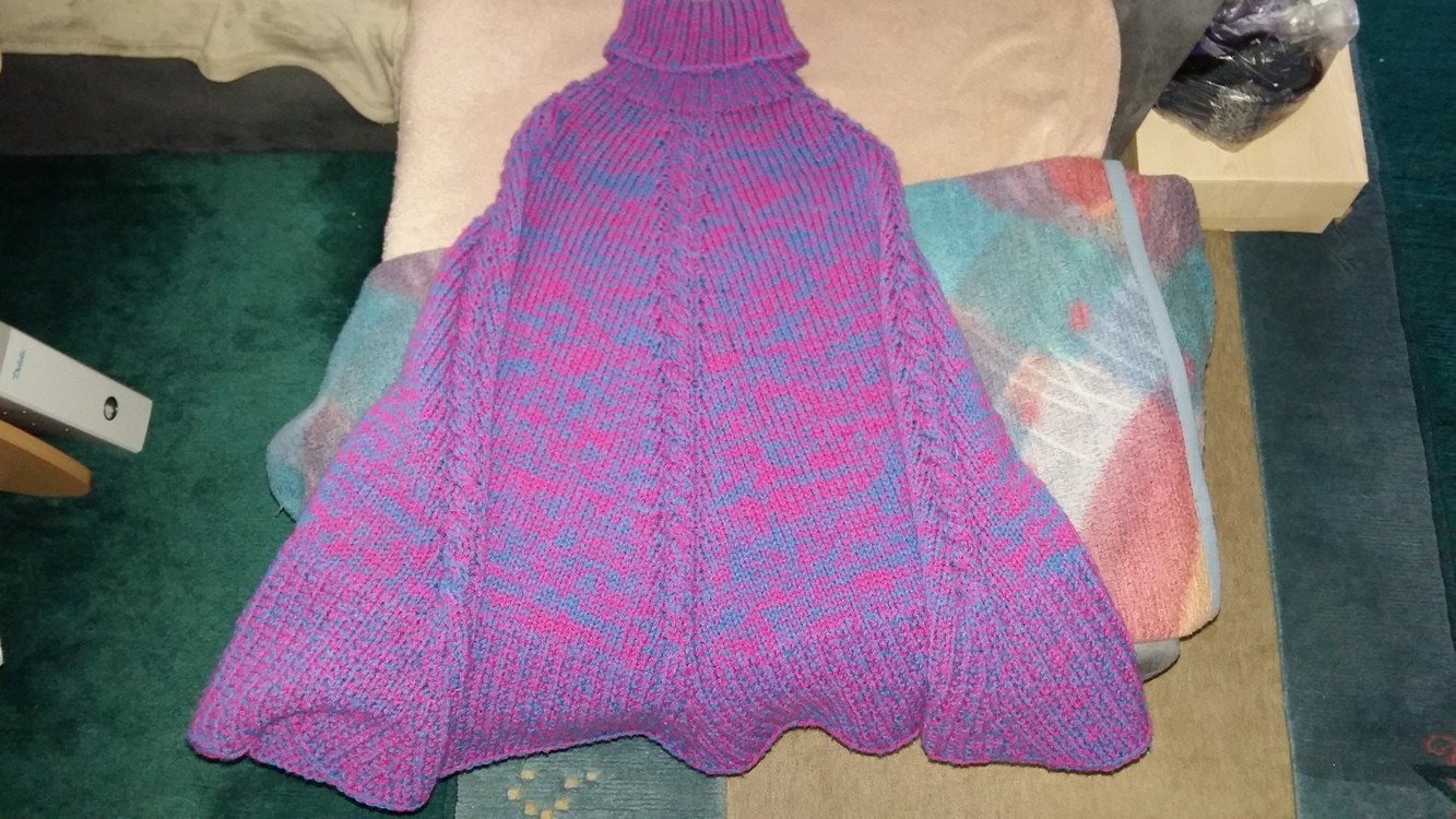 Warmer Poncho - Universalgröße, Strickanleitung für Anfänger