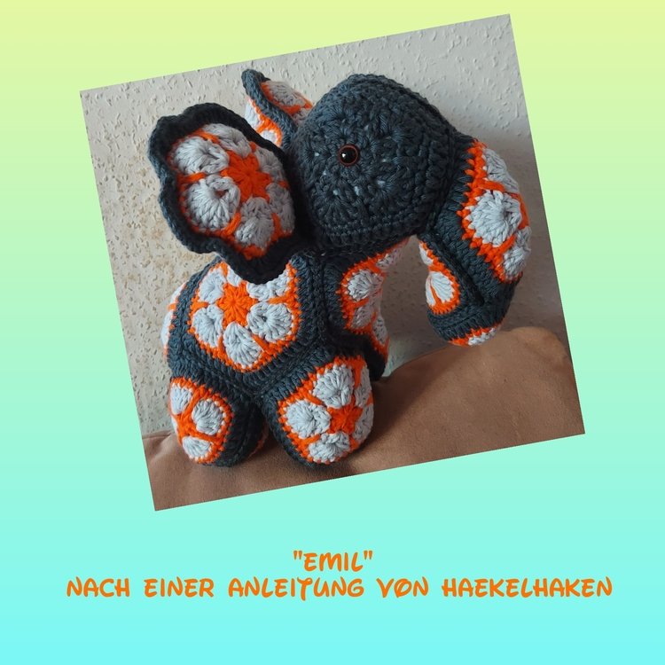 Emil The Baby - Elephant with African Flowers crochet pattern PDF DYN