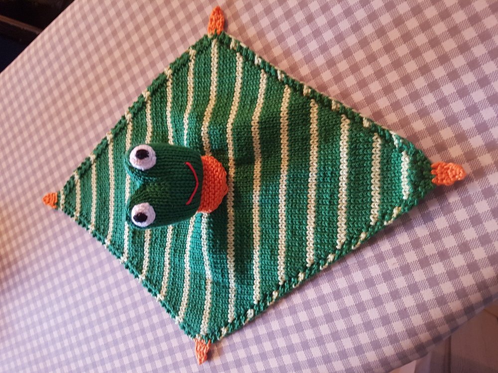 Strickanleitung Schnuffeltuch/ Kuscheltuch - Frosch