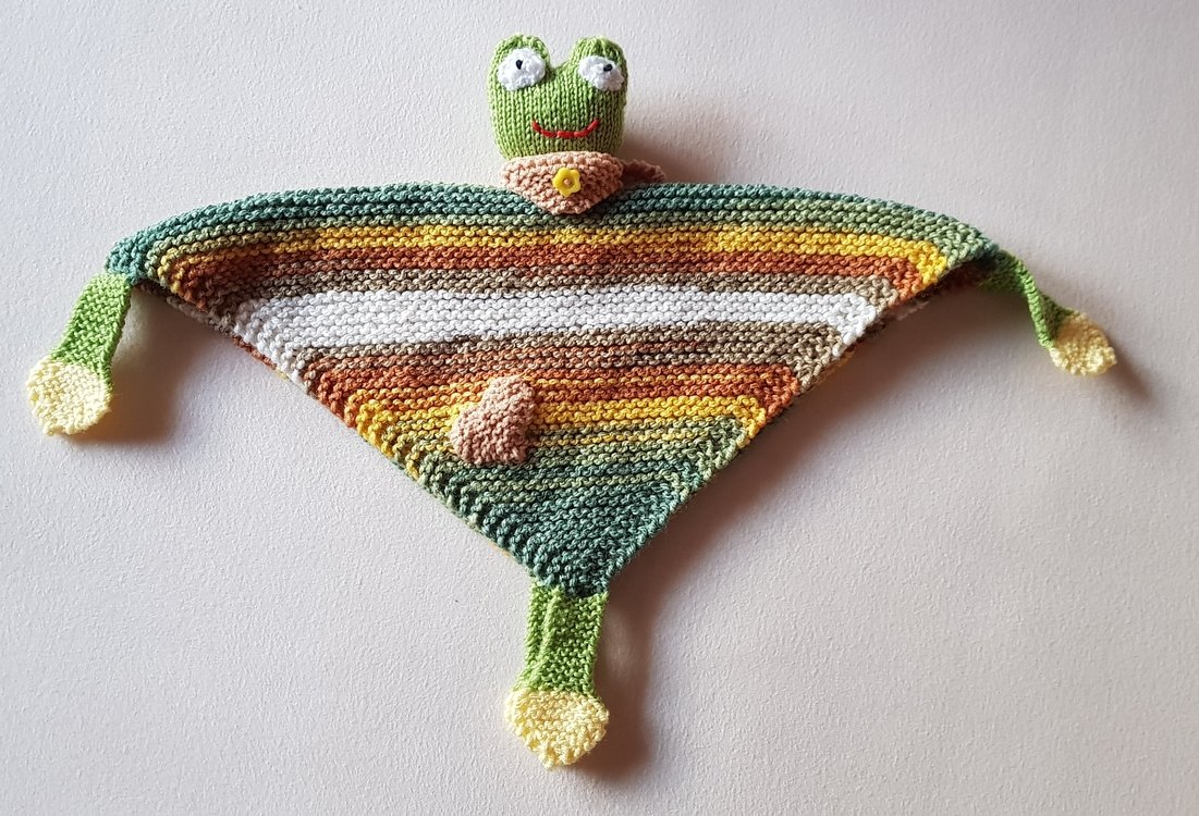 Strickanleitung Schnuffeltuch/ Kuscheltuch - Frosch