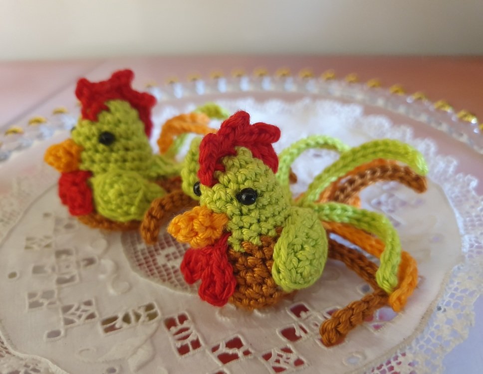 Rooster amigurumi pattern, crochet chicken, bird crochet pattern