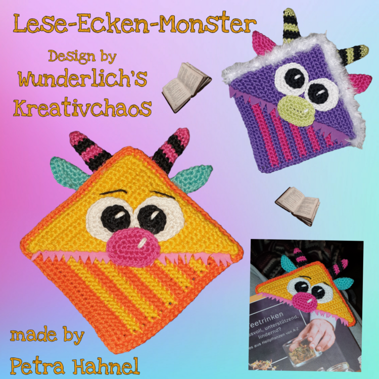 Häkelanleitung &quot;Lese Ecken&quot; Monster 3er Set