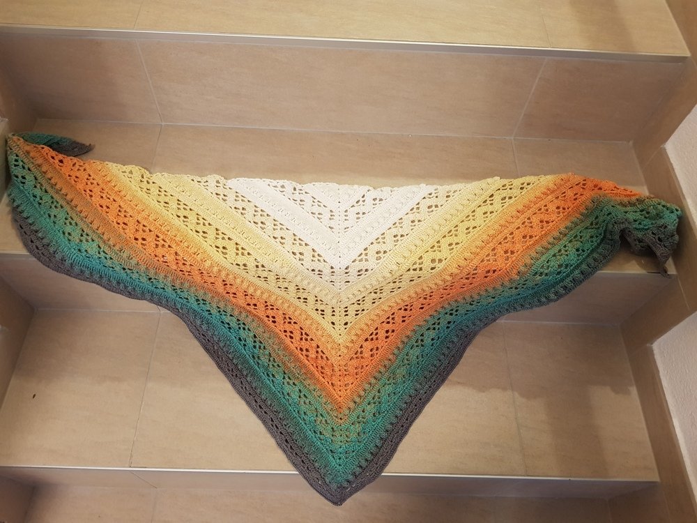 Crochet Pattern Triangular Scarf &quot;Aglaia&quot;