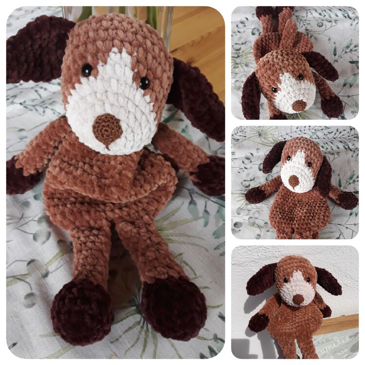 Dog snuggler crochet pattern, puppy lovey crochet pattern, cuddle toy