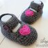 Strickanleitung für Baby-Ballerinas mit Häkelherz - Babyschuhe stricken  -  No.12