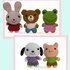 Animal Friends, Amigurumi pattern for a dog, frog, piglet, bear and bunny