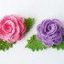 Crochet flower: rose with the leaves (size 4-5 cm)