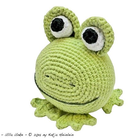 amigurumi animal glotzi PDF crochet pattern tutorial by Katja Heinlein stuff  toy kids toad frog green