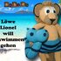 Löwen Lionel mit Schwimmreif Hippo und Badehose, Häkelanleitung