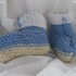 Strickanleitung Babyschuhe blau weiß- auch für Anfänger