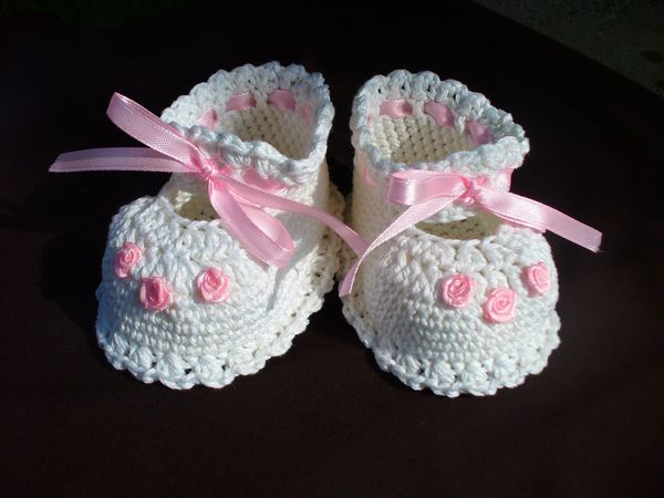 Christening Baby Booties Crochet Pattern