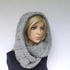 chunky slouchy knit scarf, circle shawl, knit pattern, unisex