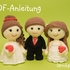 Crochet pattern wedding couple Set bride groom wave and ruffles dresses amigurumi 