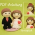 Crochet pattern wedding bride groom couple ruffle dress amigurumi