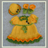 Daffodil Baby Dress, Booties and Bonnet Hat