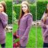 Strickanleitung für Pullover / Kleid mit Kapuze | Reliefkleid "Autumn" Beere mit Kapuze