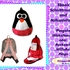 Wickeltasche Pinguin WiTaRu "Pingo" Rucksack Kindergartentasche Beutel Kindertasche