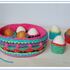 Crocheted Colorful Egg Basket with Egg Cups