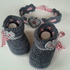 Crochet Babyset Shoes / Headband „Bavarian Style“ 