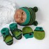 Strickanleitung Baby-Set "Leon", Mütze, Booties, Handschuhe, ca. 4 - 10 Monate