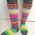 crochet socks pattern, colourful socks, size 6-8