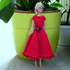 Crochet pattern for 12-inch doll romantic dress in red