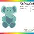 Stickdatei "Elefant" Pes Format (Deco, Brother, Babylock) 