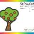 Stickdatei "Baum / Garten / Apfelbaum" Pes Format (Deco, Brother, Babylock) 