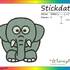 Stickdatei "Elefant" Pes Format (Deco, Brother, Babylock) 